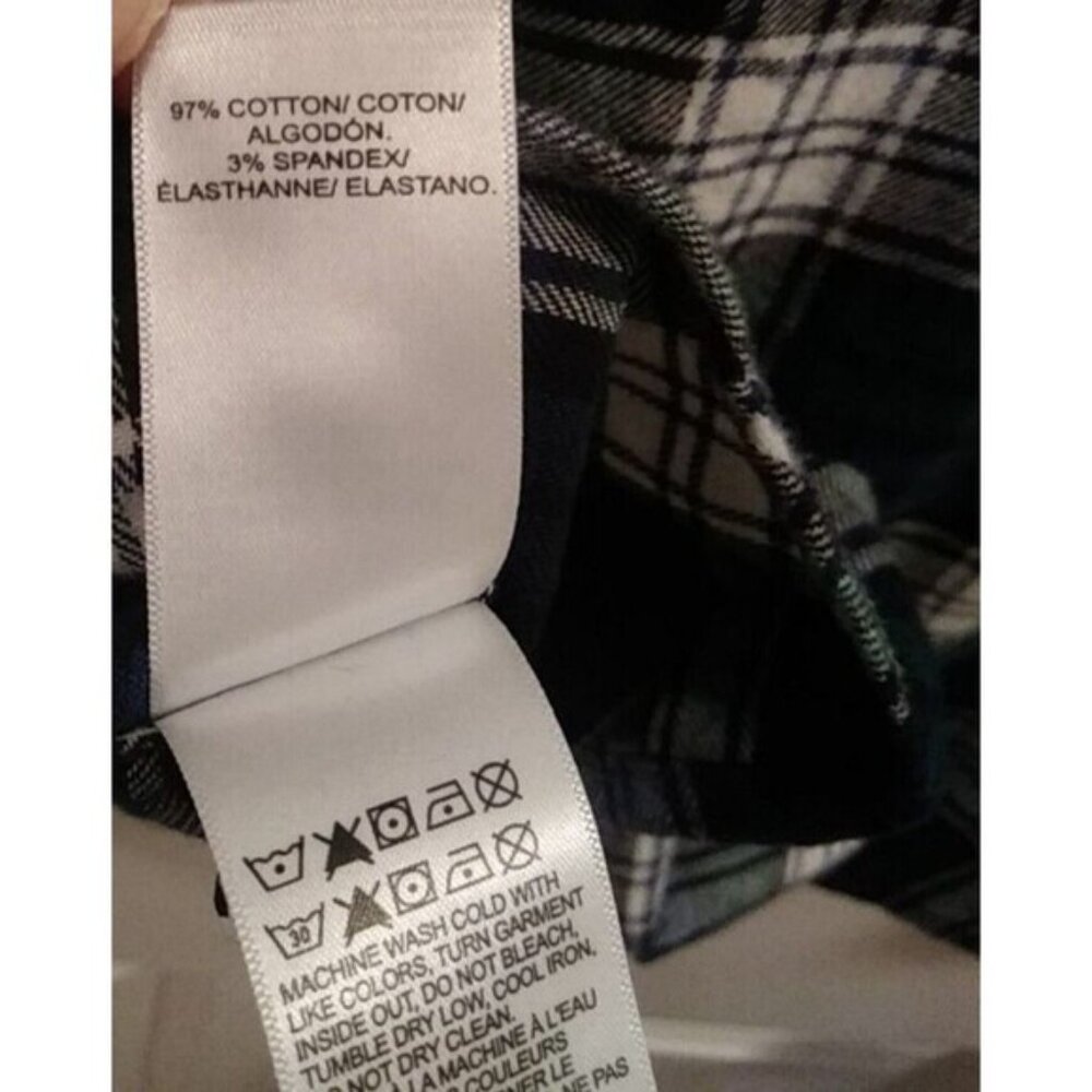 LUCKY BRAND Men's Flannel Shirt Overshirt Navy Blue Plaid Cotton Stretch NWT - Picture 11 of 12